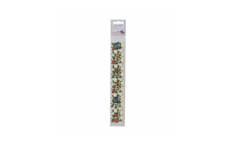 3D Bloemenranden - Gele Rozen Papermania