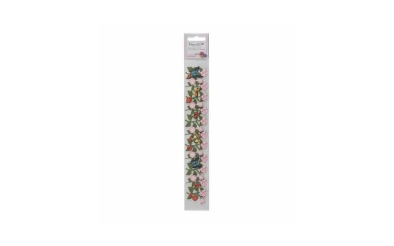 3D Bloemenranden - Roze Rozen Papermania