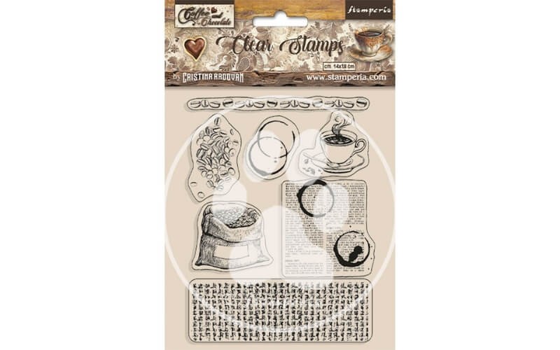 Acryl Stempels Koffie-chocola Stamperia