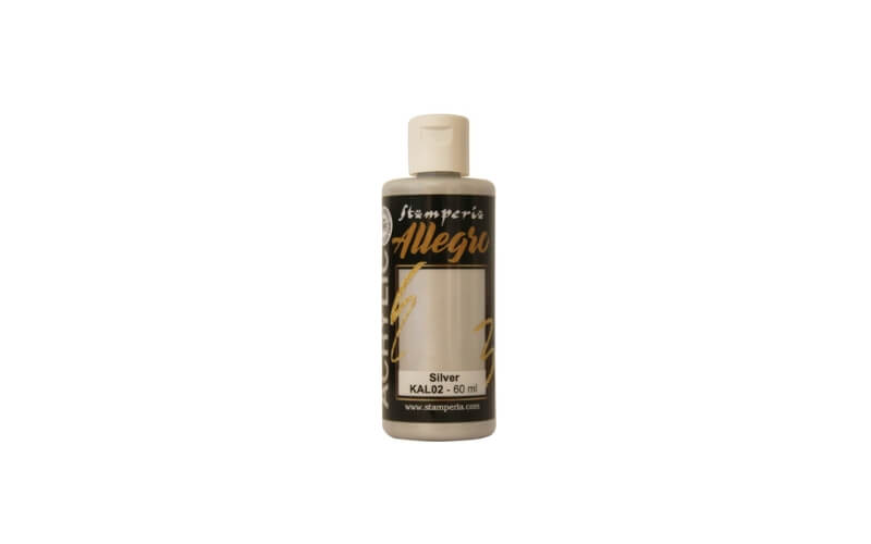 Acrylverf Allegro Silver Metallic 60ml Stamperia