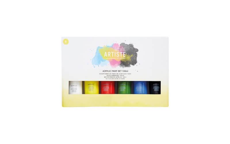 Acrylverf Artiste Set Basiskleuren 6 Stuks