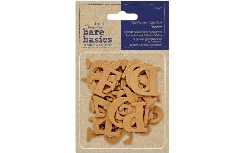 Alfabetstickers van Spaanplaat Bare Basics