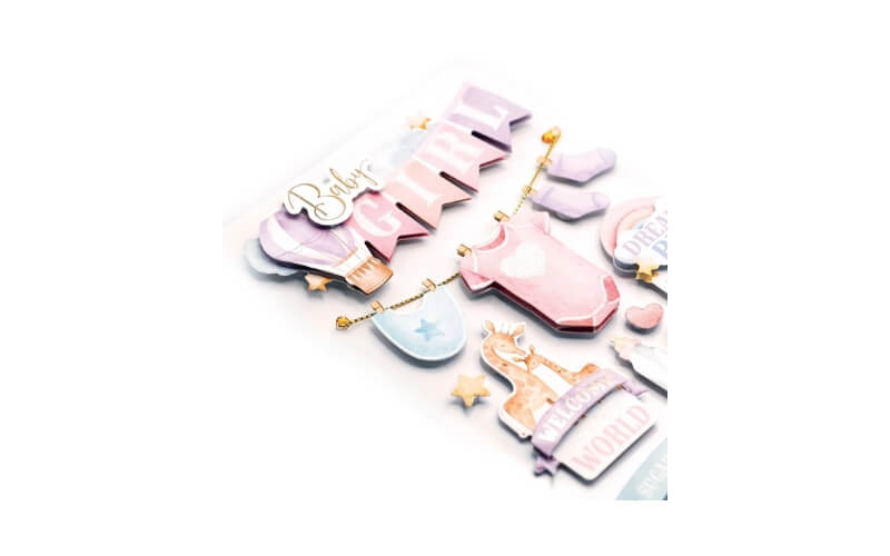 Baby Meisje Pastel 3D Stickers Paper House