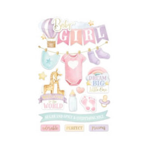 Baby Meisje Pastel 3D Stickers Paper House