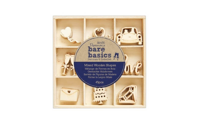 Card Toppers Hout Bruiloft Bare Basics