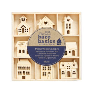 Card Toppers Hout Huisjes Bare Basics