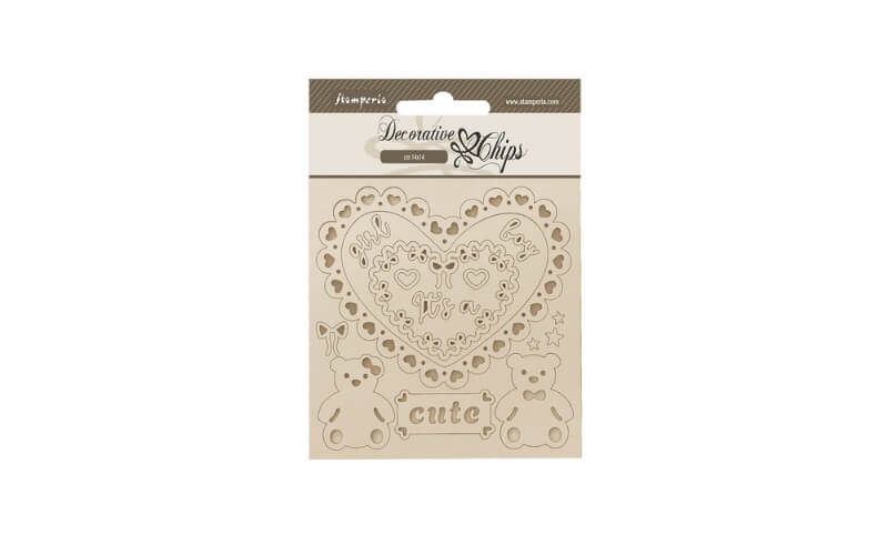 Decoratieve Chips Baby Hearts and Bears Stamperia