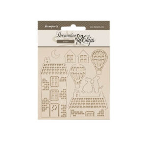 Decoratieve Chips Family House and Balloons Stamperia