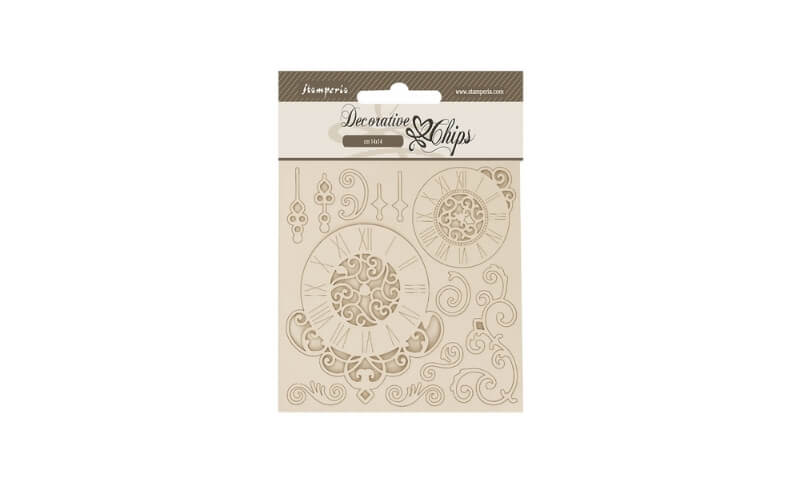 Decoratieve Chips Quiet Days Klokken Stamperia