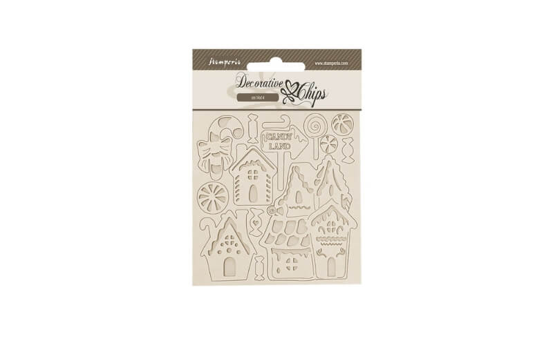 Decoratieve Chips Snoephuisjes Candy Christmas Stamperia