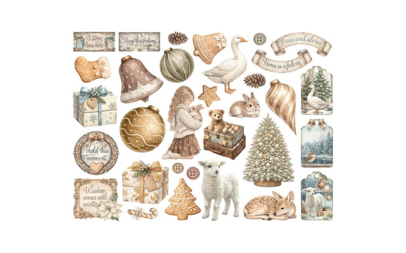 Die Cuts White Christmas Stamperia