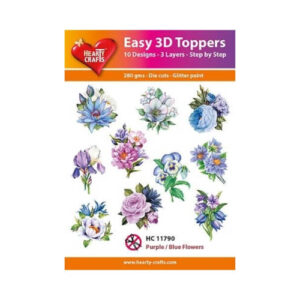Easy 3D Toppers Blue Flowers Hearty Crafts