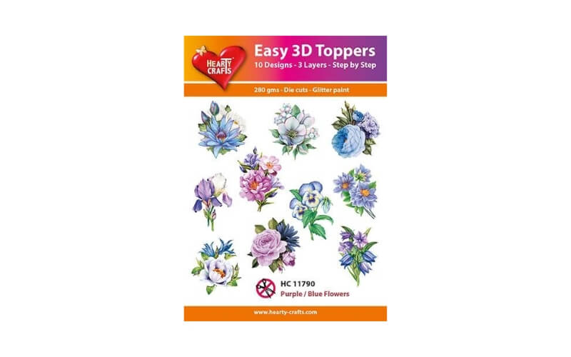 Easy 3D Toppers Blue Flowers Hearty Crafts