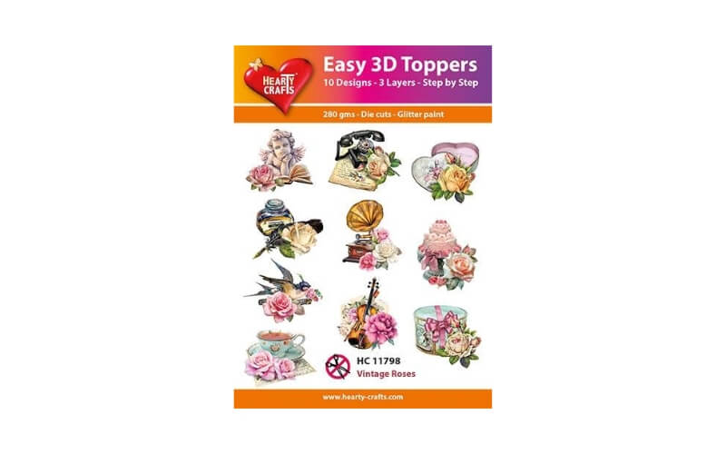 Easy 3D Toppers Vintage Roses Hearty Crafts