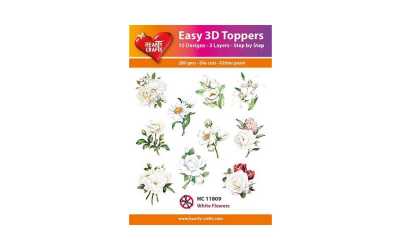 Easy 3D Toppers White Flowers Hearty Crafts