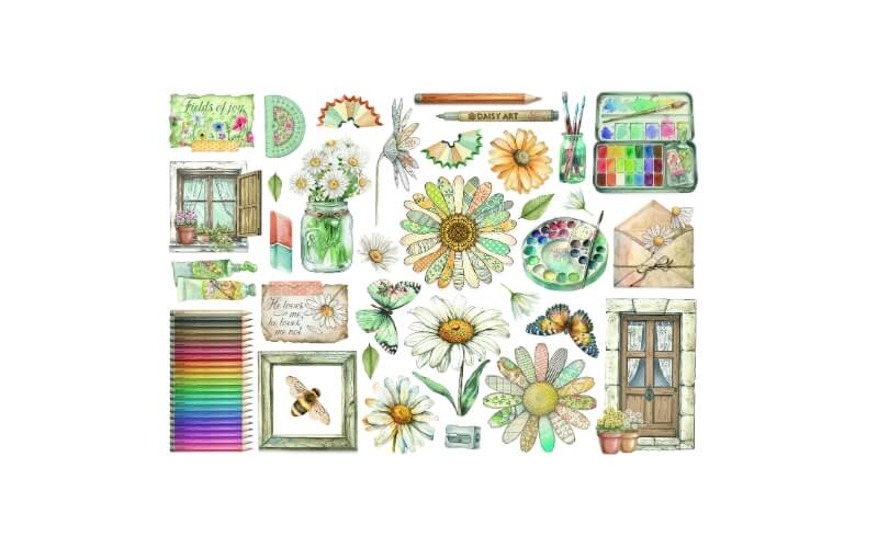 Ephemera Daisy Art Stamperia