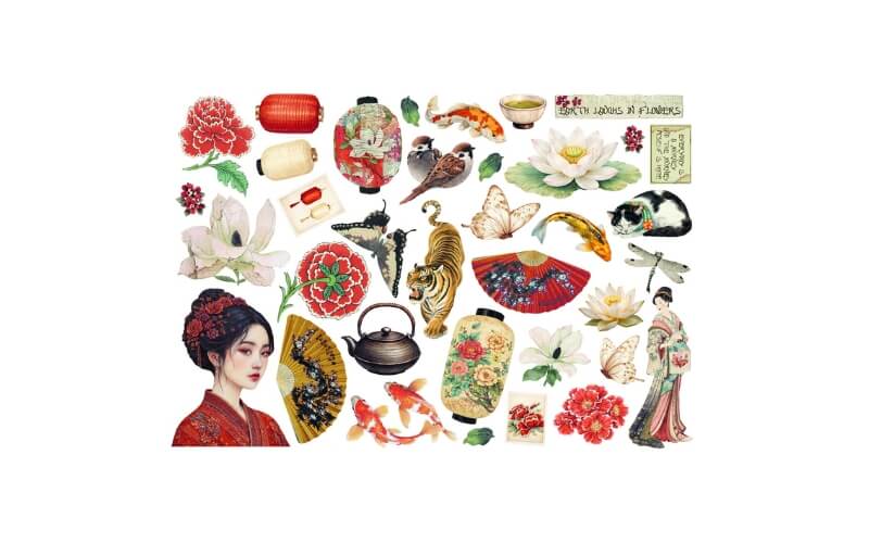 Ephemera Oriental Garden Stamperia