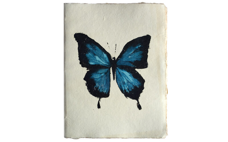Notitieboek Blauwe-Vlinder A5 Perkament Epigram