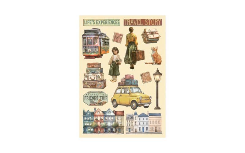 Gekleurde Houten Vormen Art of Travelling Stamperia