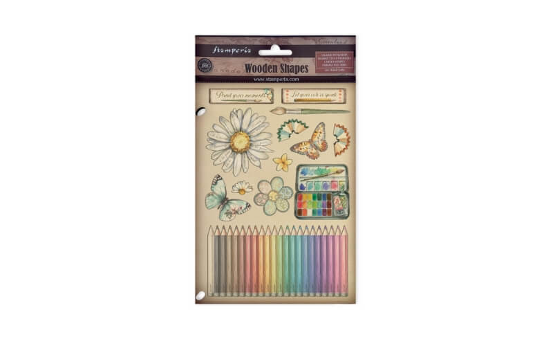 Gekleurde Houten Vormen Daisy Art Stamperia