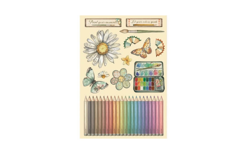 Gekleurde Houten Vormen Daisy Art Stamperia