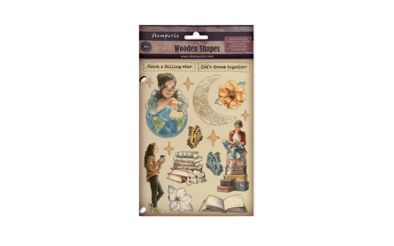 Gekleurde Houten Vormen Secret Diary Stamperia