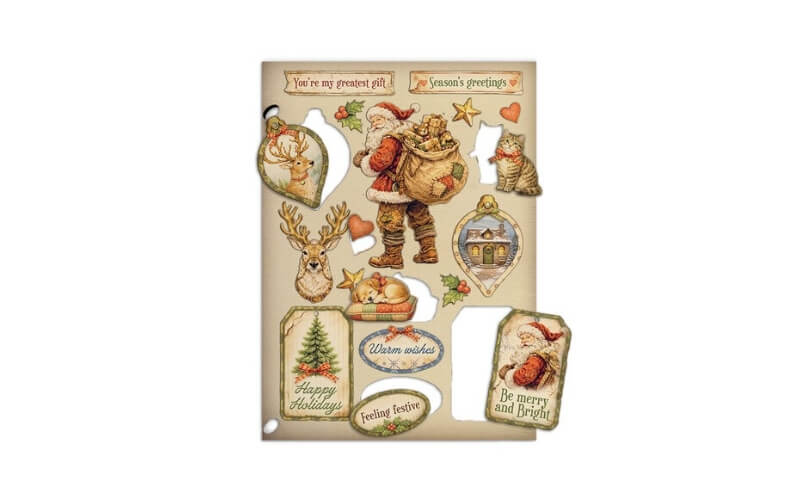 Gekleurde Houten Vormen Silent Night Stamperia