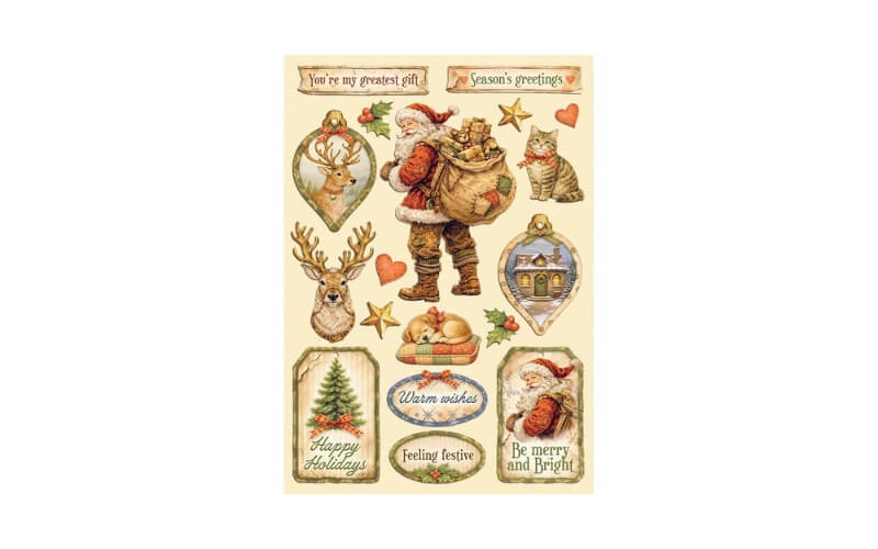 Gekleurde Houten Vormen Silent Night Stamperia
