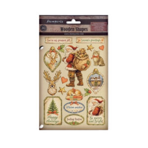 Gekleurde Houten Vormen Silent Night Stamperia