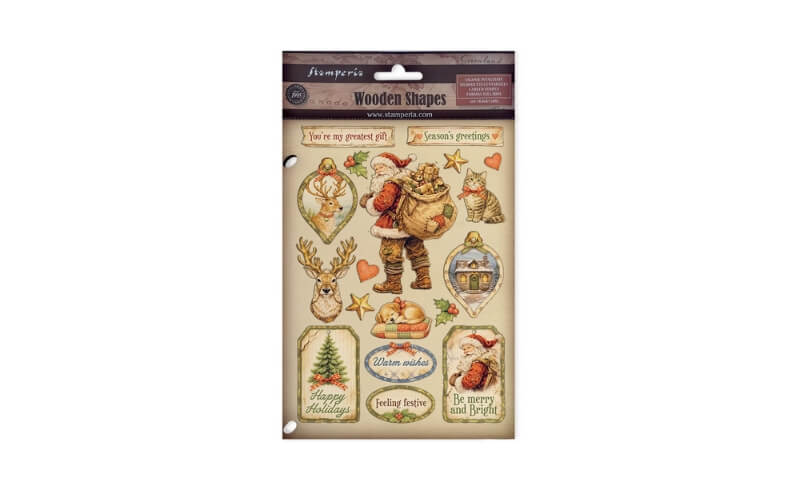 Gekleurde Houten Vormen Silent Night Stamperia