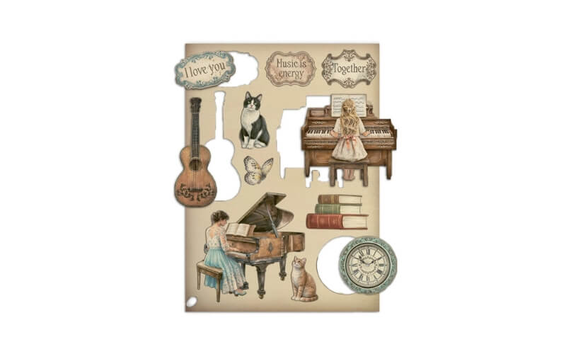 Gekleurde Houten Vormen Symphony Stamperia