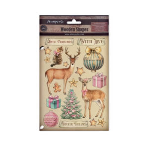 Gekleurde Houten Vormen Winter Magic Stamperia