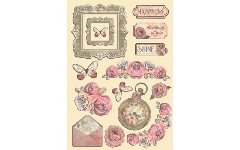 Houten Vormen Shabby Rozen Stamperia