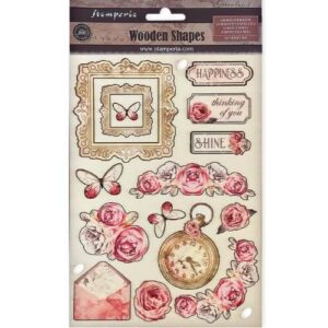 Houten Vormen Shabby Rozen Stamperia