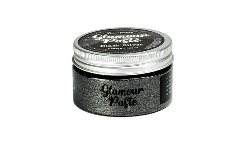 Glamour Pasta Zwart-Zilver 100ml Stamperia