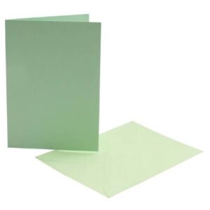 Groen Kaarten-Enveloppen 6st.
