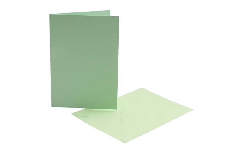 Groen Kaarten-Enveloppen 6st.