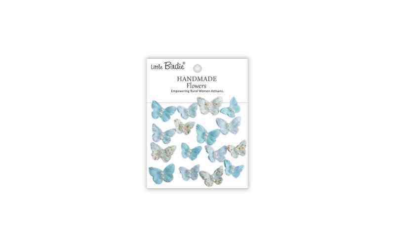 Handmade Butterflies Pearly Flutter Blue Symphony Little Birdie