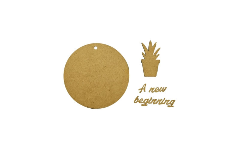 Houten Vorm A New Beginning Ronde Tag Stamperia