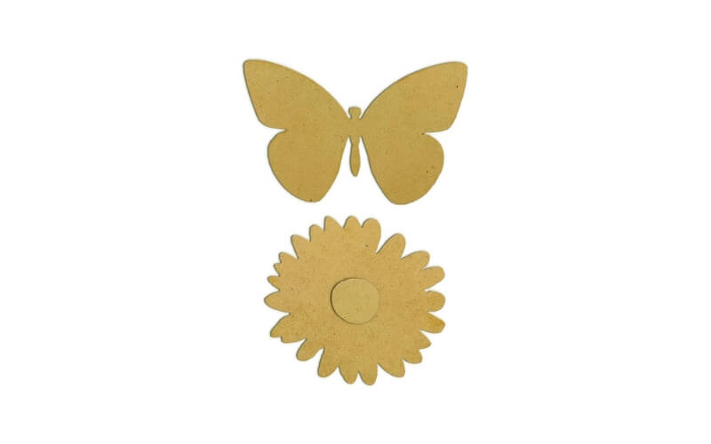 Houten Vorm Daisy Art Daisy and Butterfly Stamperia