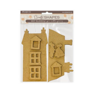 Houten Vorm Family House and Mice Stamperia