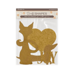 Houten Vorm Furry Friends Silhouet Hond en Kat Stamperia