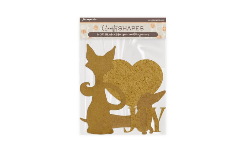 Houten Vorm Furry Friends Silhouet Hond en Kat Stamperia