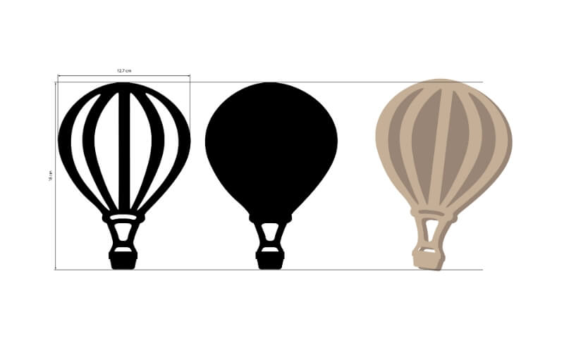 Houten Vorm Timeless Luchtballon Stamperia