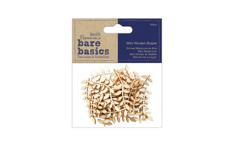 Houten cardtoppers Blaadjes Bare Basics