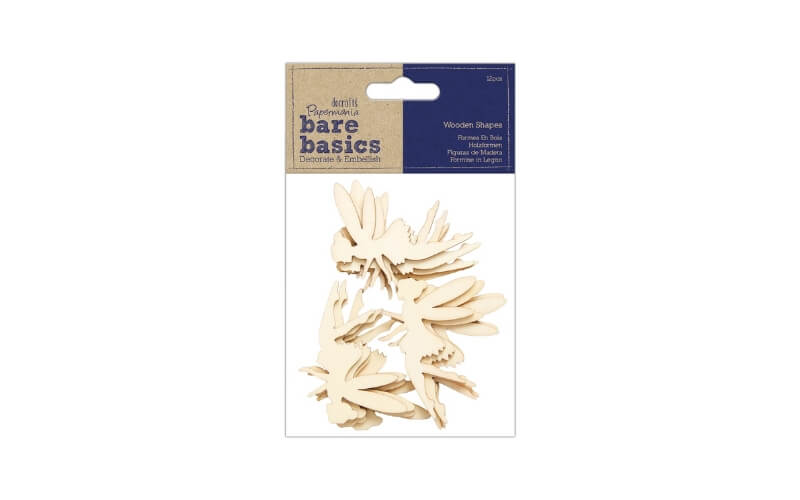 Houten cardtoppers Feeën Bare Basics