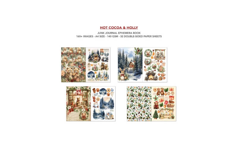 Junk Journal Hot Cocoa & Holly Ciaobella