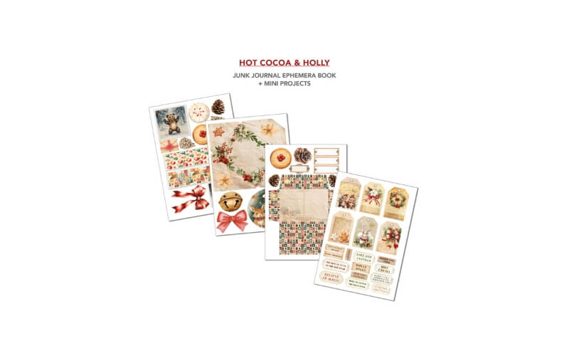 Junk Journal Hot Cocoa & Holly Ciaobella