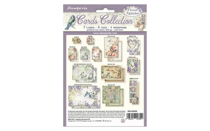Kaartcollectie Alfabetbloemen Stamperia