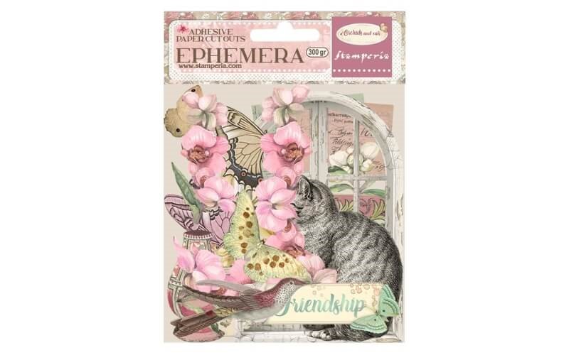 Katten-Orchideeen Ephemera Stickers Stamperia